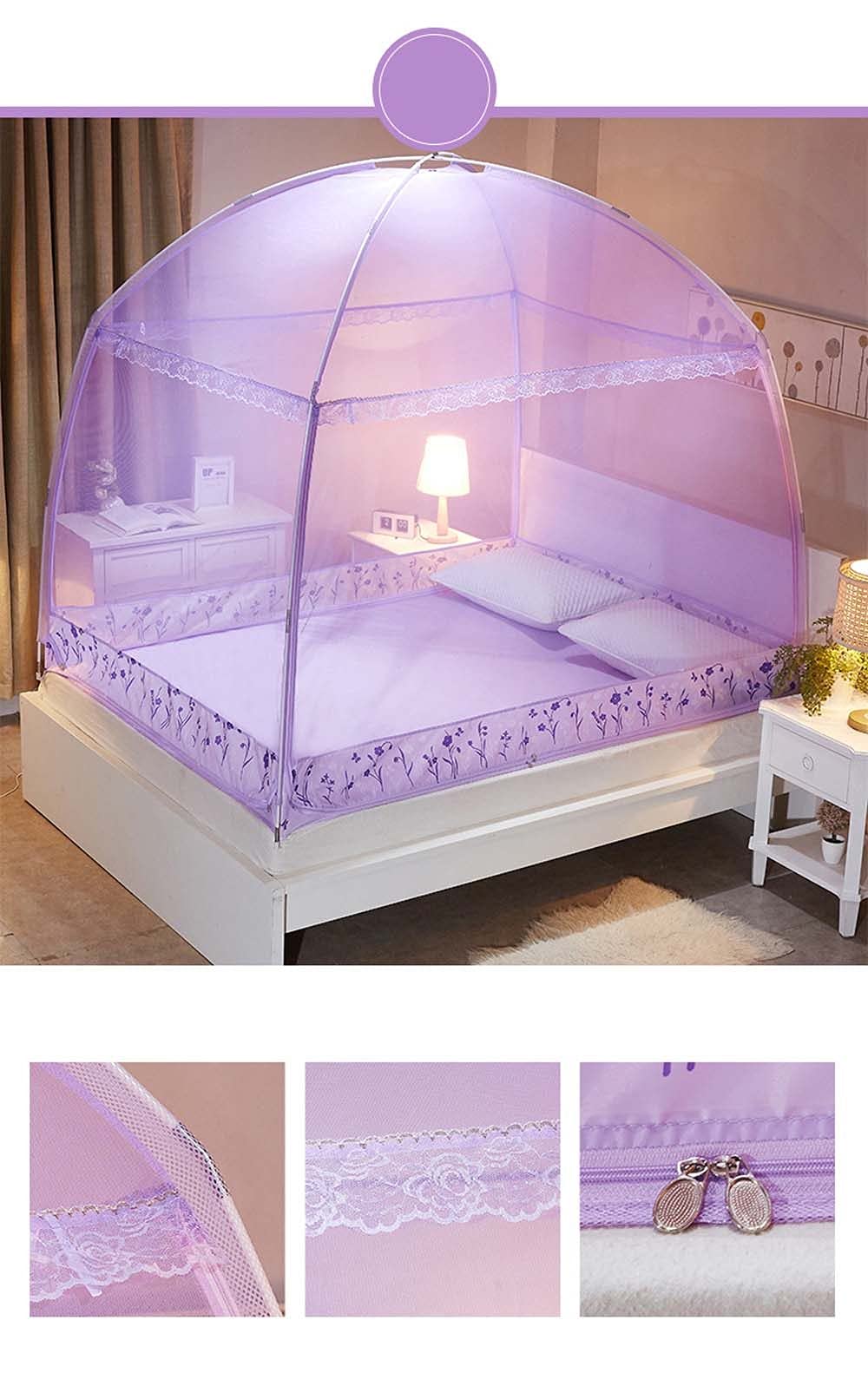 Mosquitera Emergente, Red De Cama con Cremallera De Tres Puertas para Viajes En Tienda De Campaña Portátil, Fácil Instalación Y Malla Fina, Dormitorios Al Aire Libre,2,120 * 20
