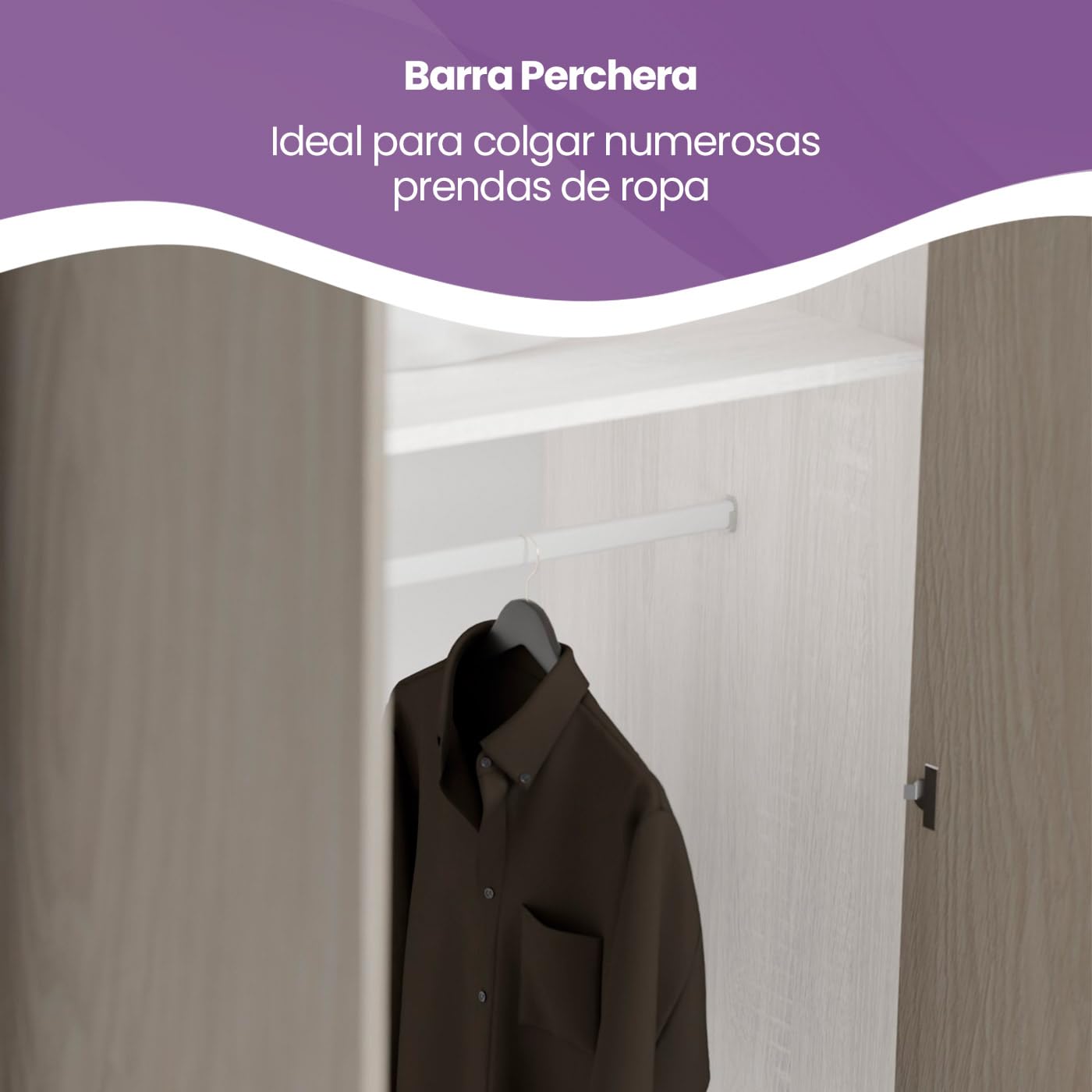 mattfy - Armario 4 Puertas Batientes con Altillo Modelo Victoria para Dormitorios de Matrimonio o Individuales, Color Andersen Pino - Gris, Medidas: 197 cm (Ancho) x 210 cm (Alto) x 48 cm (Fondo)