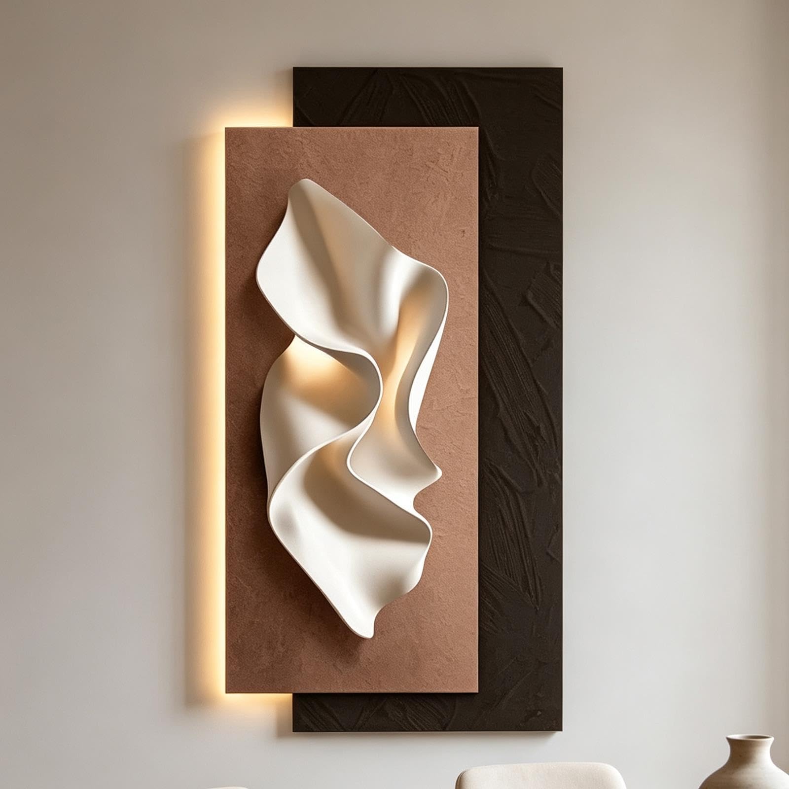 Grafika Ścienna 3D LED, Nowoczesna Abstrakcyjna Dekoracja Ścienna