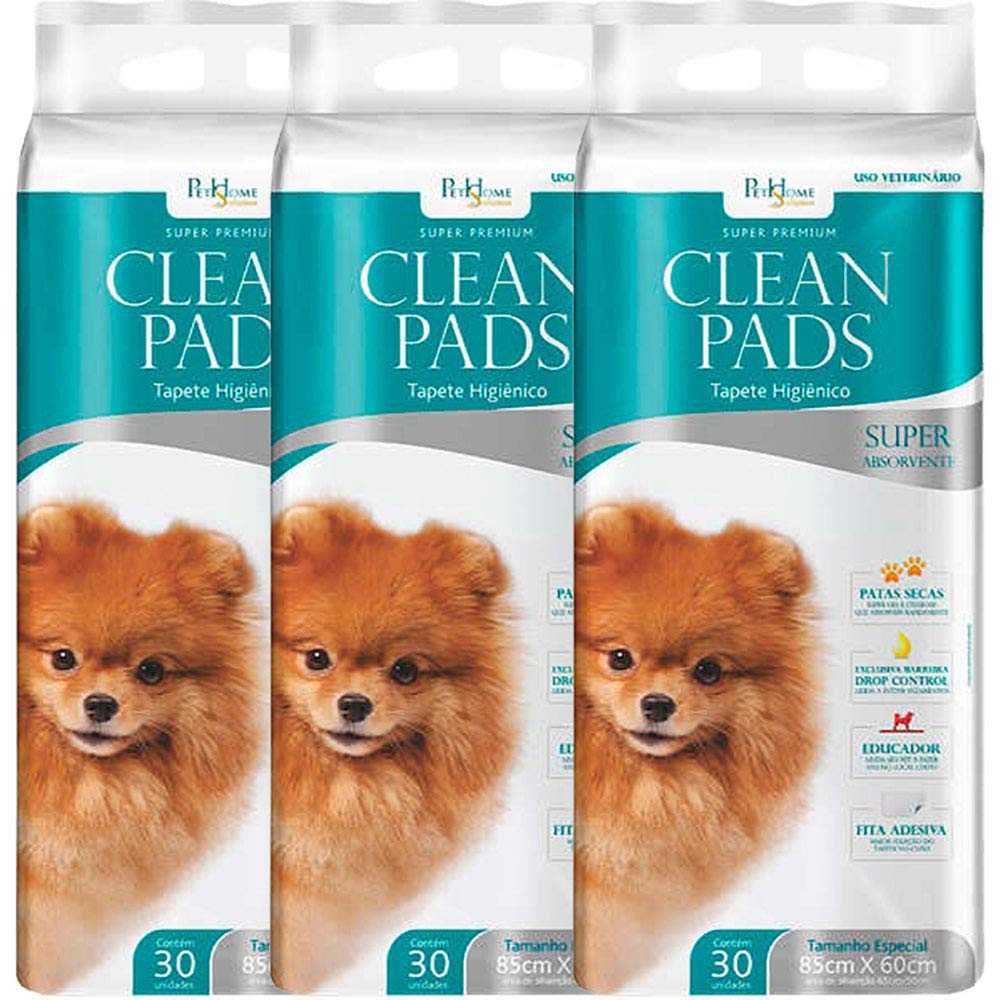 Tapete Higiênico Clean Pads 03 Pacotes C/ 30 Unidades : Amazon.com