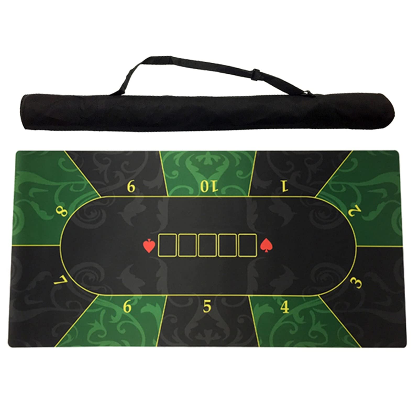 Housse de table de poker en feutre - 180 x 90 cm - Vert classique - En caoutchouc - Pour Housse de table de poker en feutre - 180 x 90 cm - Vert classique - En caoutchouc - Pour