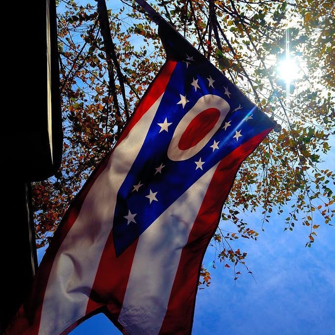 Jayus Double Sided Ohio Sates Flags 3x5 Outdoor- Vivid Colors 3Ply OH Ohio Flags Banners- Heavy Duty 100% Polyester with 2 Brass Grommets - Image 7