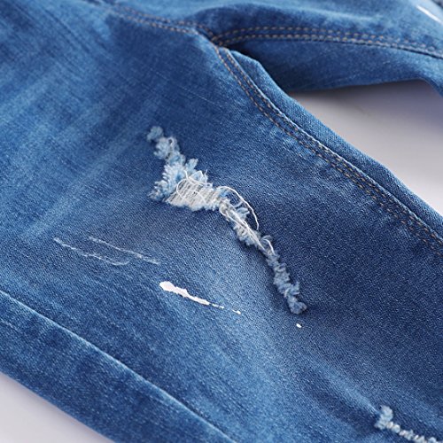 Image of Kidscool Baby & Little Boys /Girls Elastic Waist Ripped Denim Jeans Pants