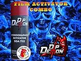 Combo Kit Blue Flaming Fire Skulls Hydrographic Water Transfer Film Activator Combo Kit Hydro Dipping Dip Demon