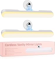 Vista 7 de Juego de 2 luces inalámbricas de maquillaje para espejo, barra de luz LED recargable para espejo de baño con 3 CCT y regulables, elegante Blanco