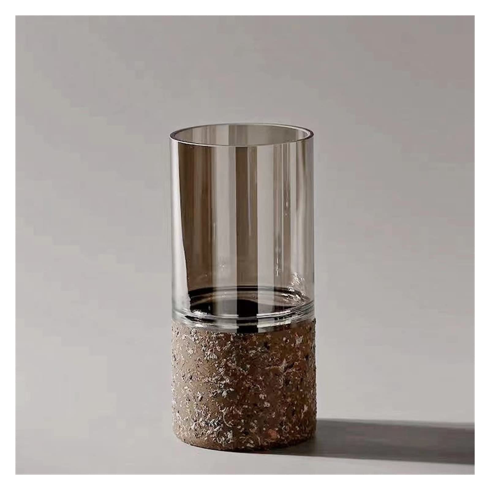 AYCDL Vase Flower Vase Minimalist European Transparent Glass Vase Hydroponic Flower Pots Decorative Desk Decoration Cylinder Vases Modern Home Decor Vase,M