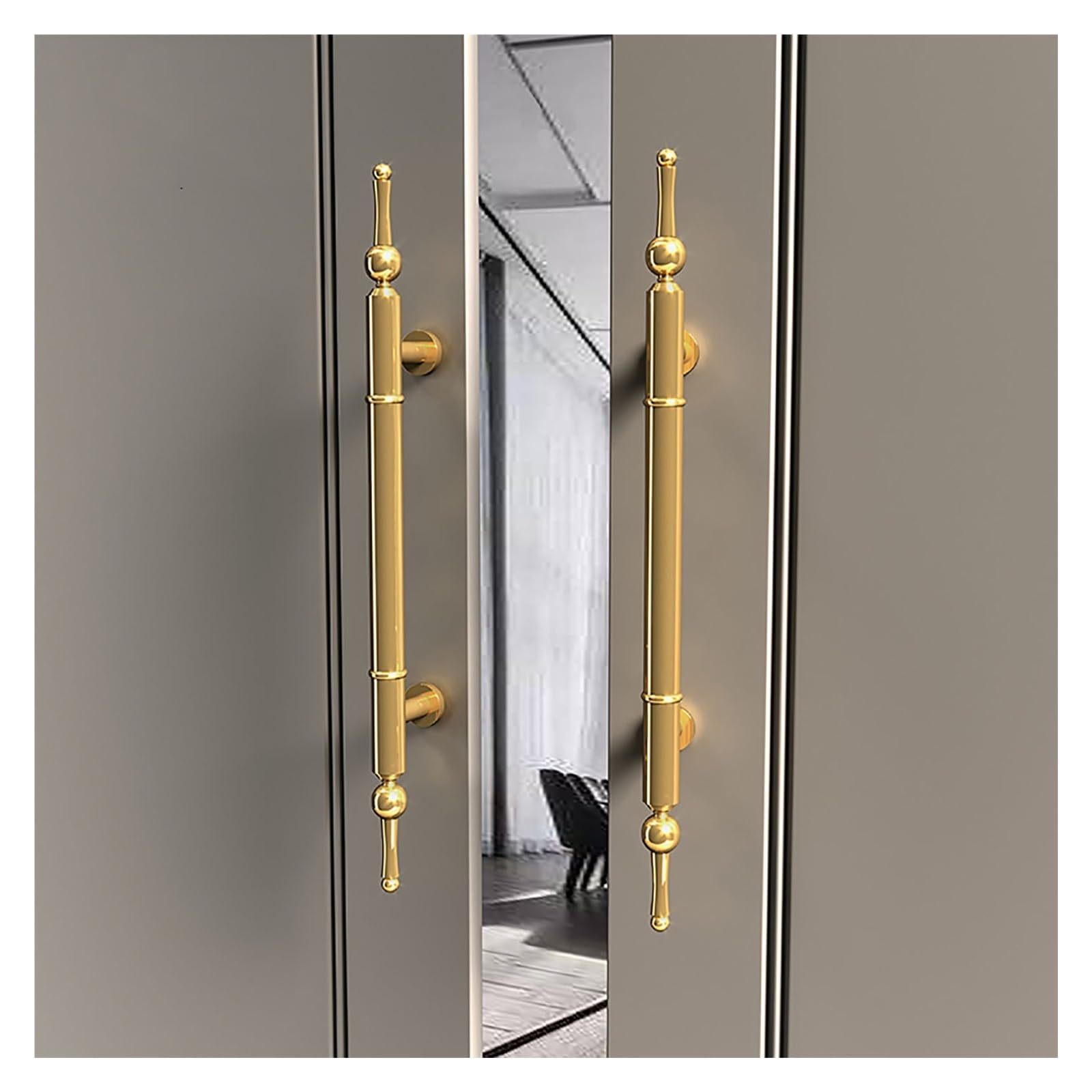 TKJfdTY Contemporary H Shape Push Pull Barn Door Handle Set For Glass/Wooden Doors, Back-To-Back Design, 23.6In Gold Finish, Ideal For Interior & Exterior Use.,Gold 23.6in/60cm