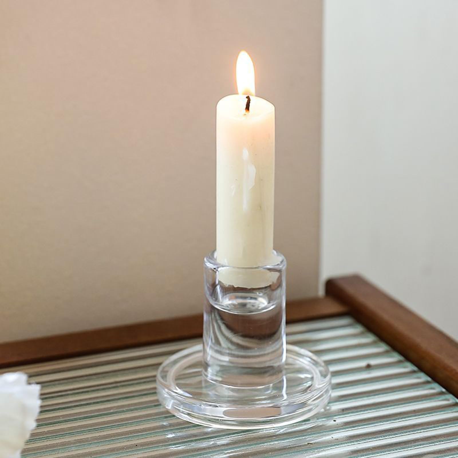 Paquete de 6 soportes de cristal para soporte cónico, elegante candelabro nórdico pequeño para decoración del hogar o fiestas, eventos
