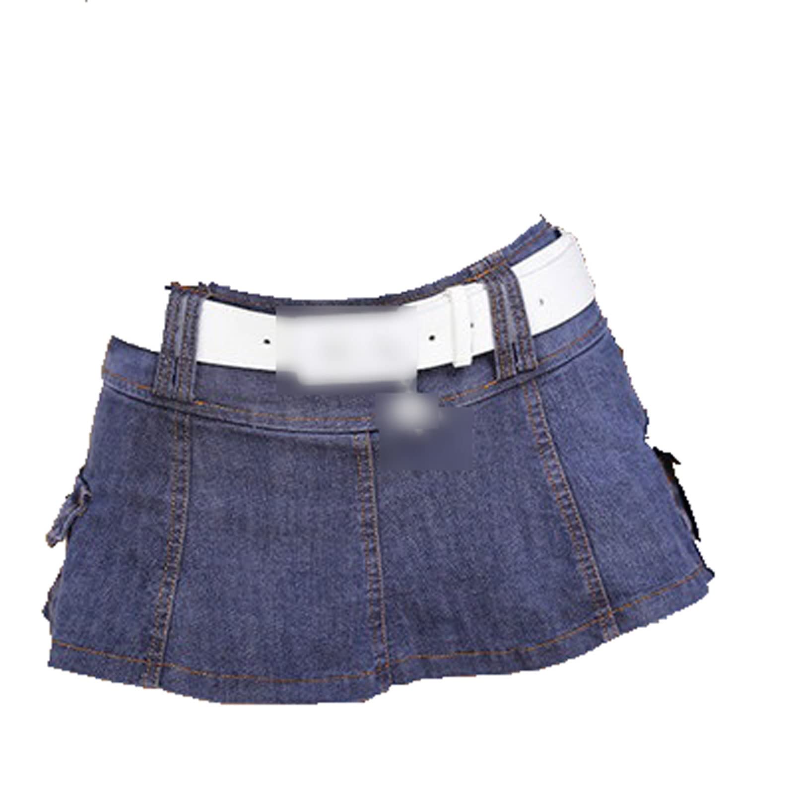 Spódnica damska Harajuku z niskim stanem czarna gorąca dziewczęca spódnica dżinsowa Culotte Plus Size
