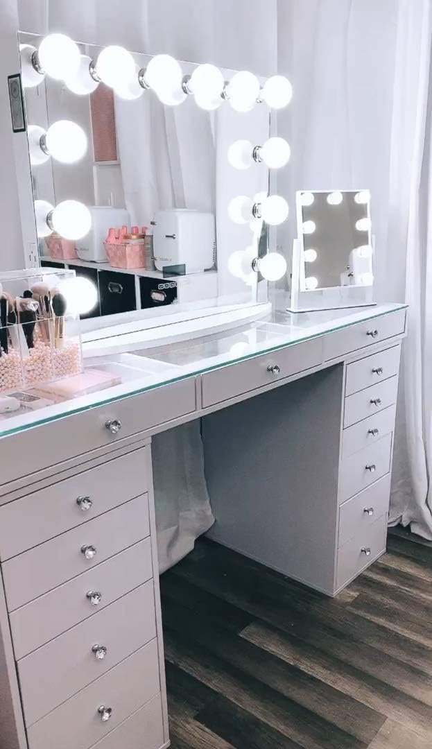 Lowest Price IMPRESSIONS Hollywood Premiere Plus Vanity Mirror with 12 LED Bulb, 3X Magnifying Mirror with 2 USB Ports and Wireless Bluetooth Speaker (White) Creative Product IMPRESSIONS Hollywood Premiere Plus Vanity Mirror with 12 LED Bulb, 3X Magnifying Mirror with 2 USB Ports and Wireless Bluetooth Speaker (White)