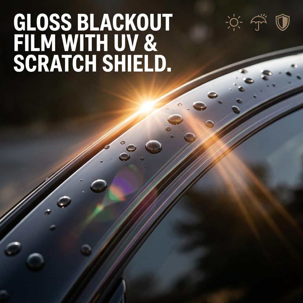 Side Chrome Delete fit for Genesis GV70 2022 2023 2024 2025 2026 Window Trim Vinyl Wrap Kit with Gloss Black Blackout Film Accessories