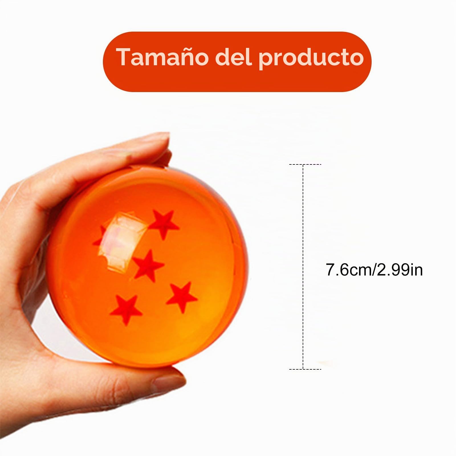 Likai Juego de 7 bolas de cristal para coleccionista de dibujos animados de fanáticos del anime, esferas decorativas de resina de 3 pulgadas para decoración del hogar, regalo de cumpleaños para niños