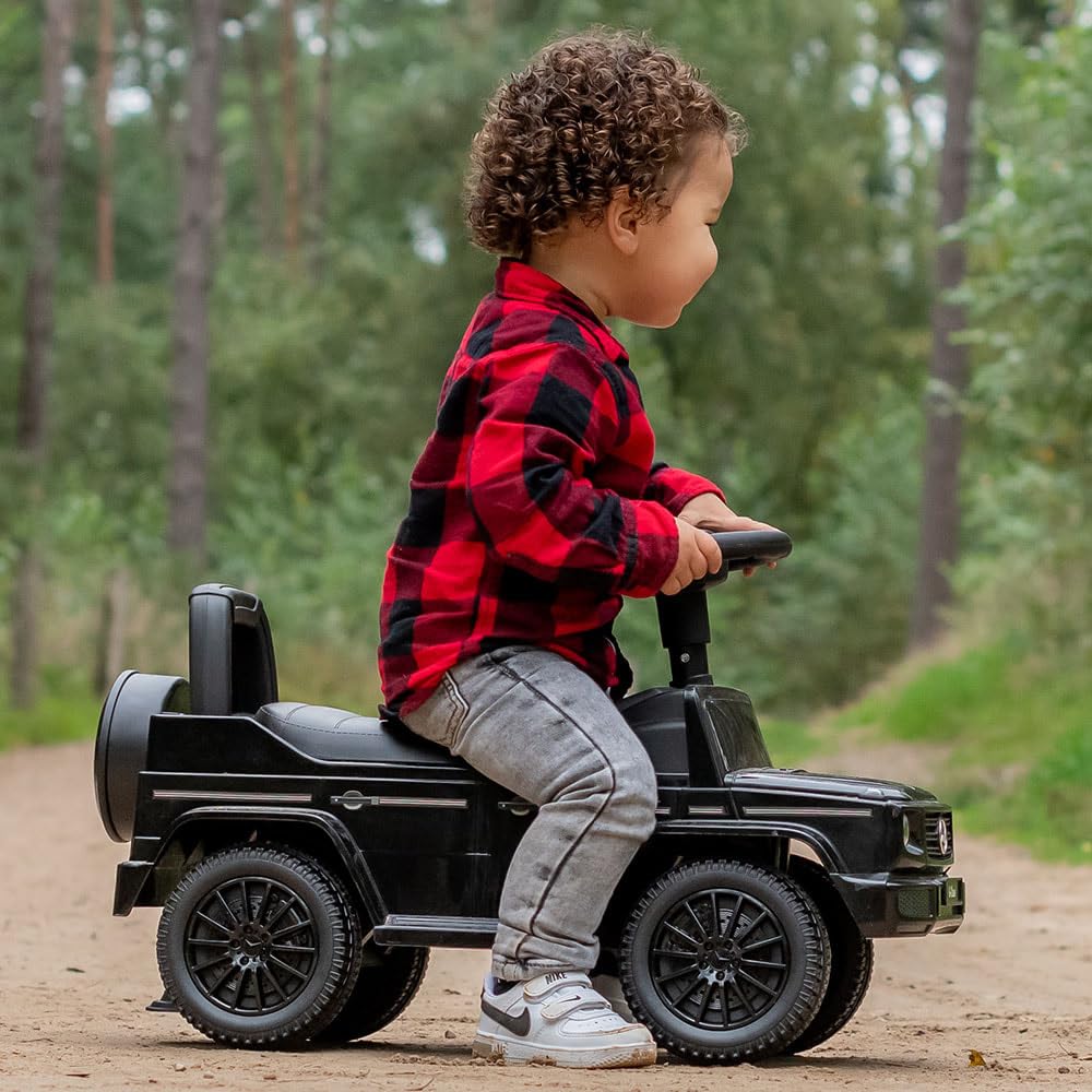 Bandits & Angels Rutschauto Laufwagen Mercedes Benz G350D Schwarz ab 1 Jahr für Jungen und Mädchen – Fördert die Motorik – Laufwagen 24 cm – Laufwagen in Schwarz