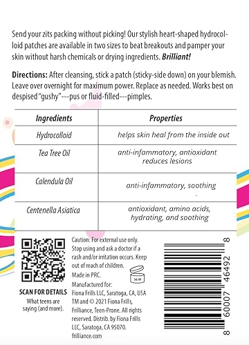 Miniatura 2 de Frilliance Parches de espinillas hidrocoloides para acné en forma de corazón rosa para zits e imperfecciones 18 unidades 2 tamaños calcomanías de