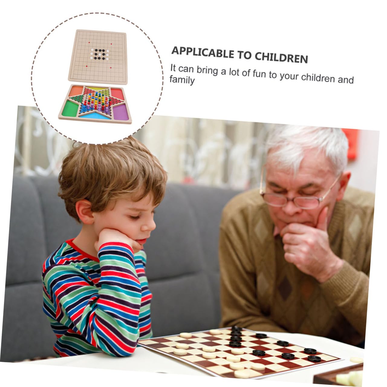POPETPOP Jeu de Dames en Bois, Jouet Éducatif pour Garçon et Filles, Léger et Sûr, pour Jouer en Famille et Développer la Stratégie