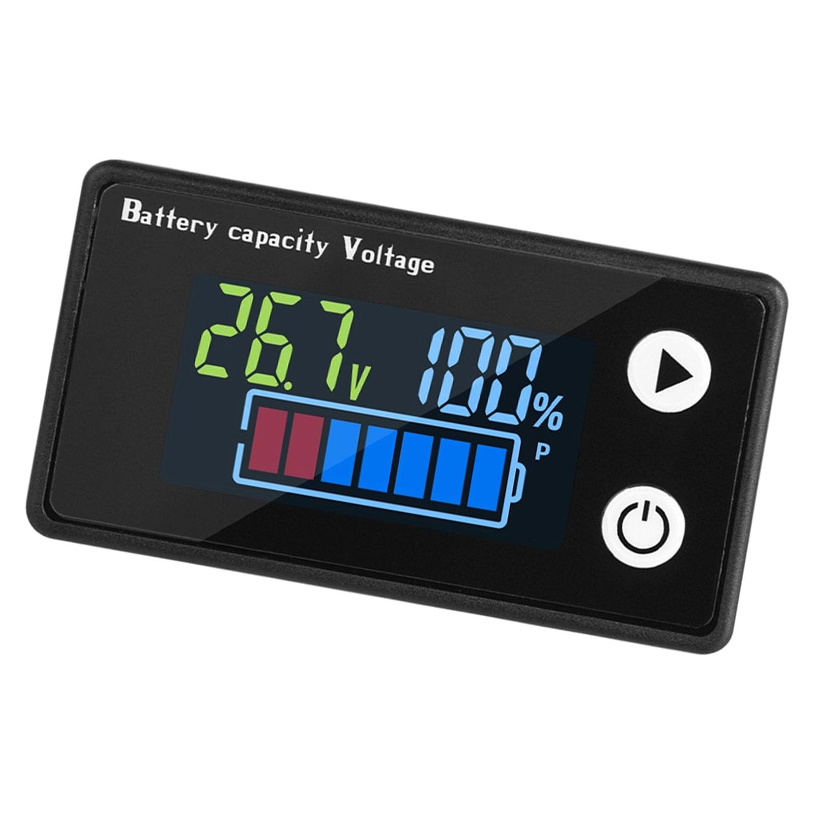 Pxzh Color Screen 9-100V Battery Capacity Indicators, Dc9-100V Leads Acid Lithiums Battery Voltages Tester Batteries Levels Indicators Capacity Monitor
