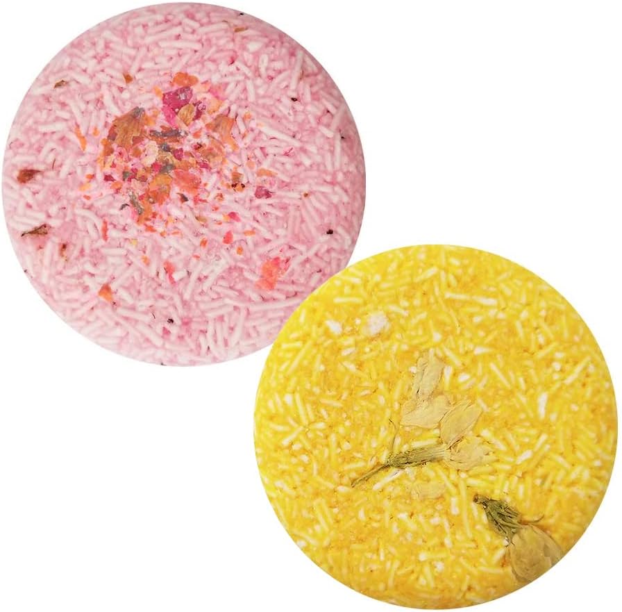 100% Natural Shampoo Bar for Hair 2 Pieces Solid Shampoo Soap for Treated Dry Damaged Hair Vegetarian Plant Essence Helps Stop Hair Loss and Promotes Healthy Hair Growth 4.2oz (Rose & Jasmine)