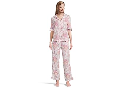 Karen Neuburger Romantic Fields Elbow Sleeve Pajama Set with Lace Women