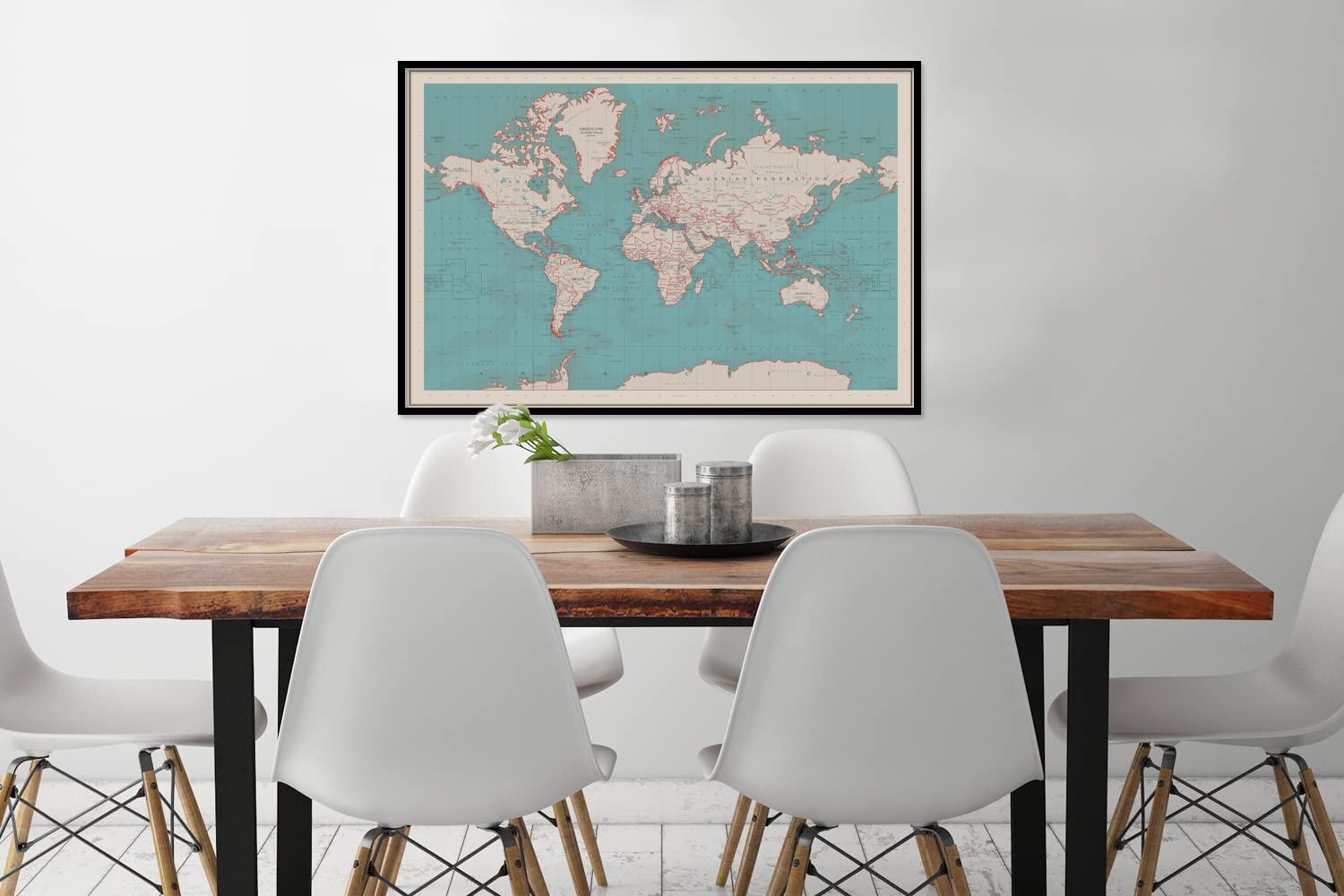 Poster Bilder Wanddeko Deko Wohnzimmer 90x60 cm Weltkarte - Vintage - Atlas - Kinder - Jungen - Mädchen