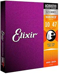 Encordoamento .010 Elixir 11002, para Violão Aço, Extra Light