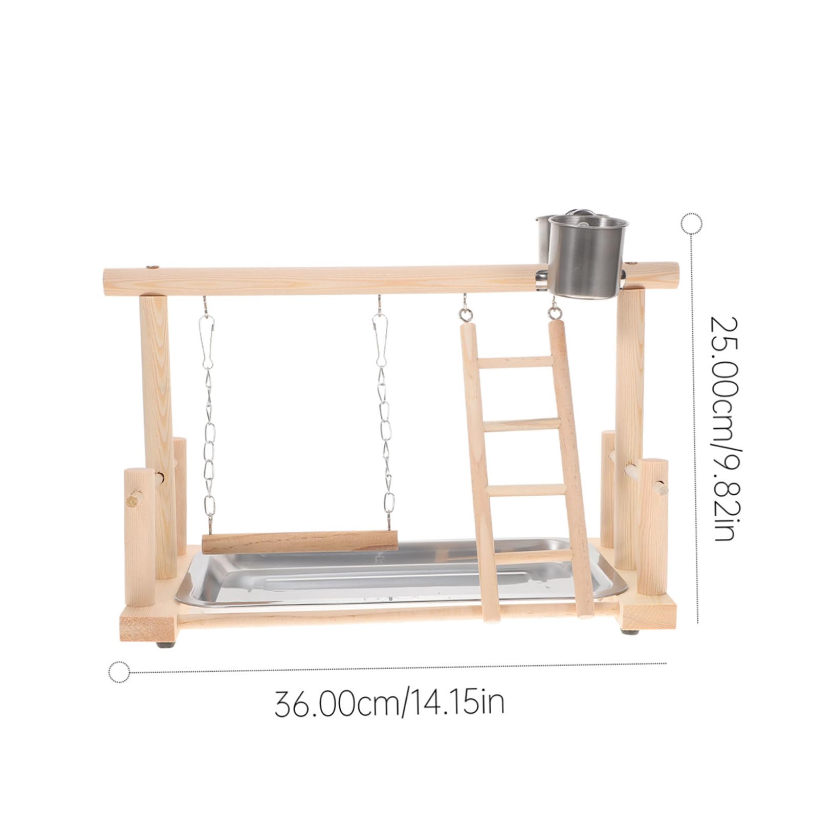 BESPORTBLE 1set Attività Per Uccelli Legno Palestra Gioco Per Pappagalli Stazione Di Allenamento e Riposo Con Base Stabile e Supporto Per Accessori