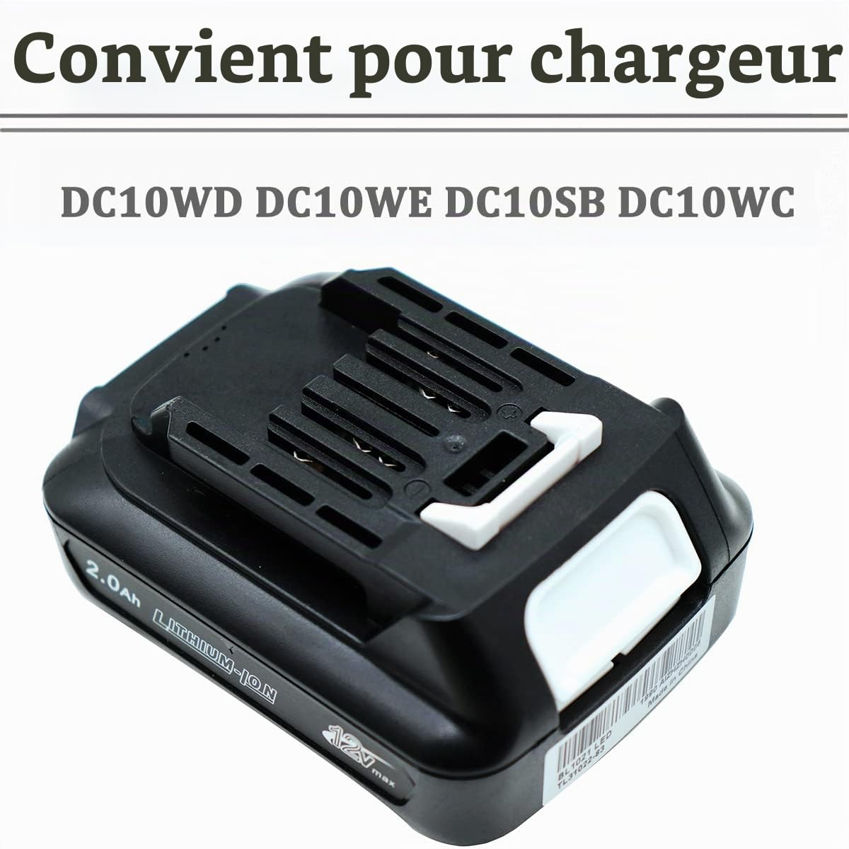 2X 12V 2000mAh BL1021B Batterie avec Chargeur DC10WD