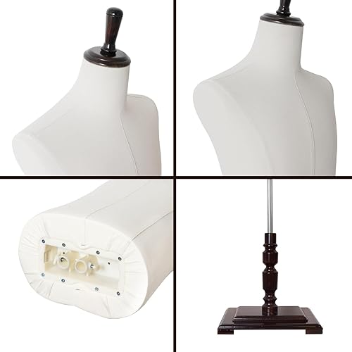 Miniatura 3 de Torso de maniquí masculino con soporte, altura ajustable de 61"-78", maniquí de cuerpo para exhibición de ropa en tiendas de costura