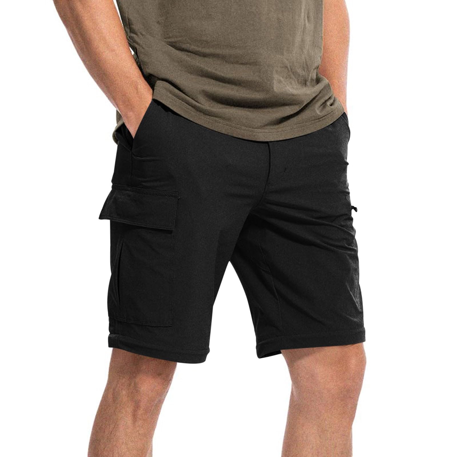 Pantaloni da trekking da uomo, con zip off, pantaloni cargo da uomo, lunghi 2 in 1, da trekking, con tasche multiple, funzionali, ad asciugatura rapida, per il tempo libero