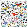 60 PCS Airplane Stickers, Waterproof Vinyl Cartoon Aviation Decals for Laptop, Luggage, Skateboard, Phone, Fridge, Trendy Stickers for Teens, Adults, Boys and Girls(Airplane) #3