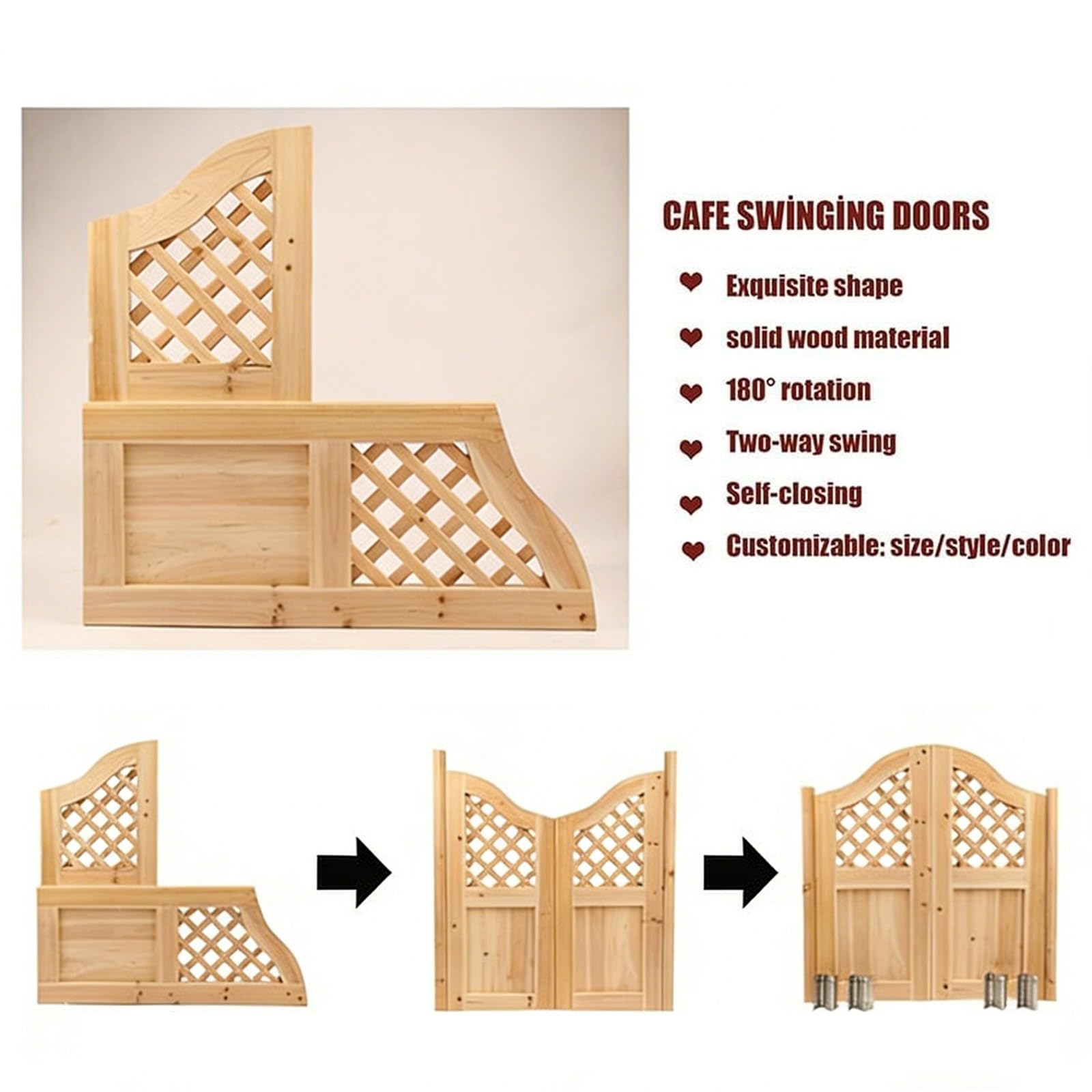 Genérico Puerta Holandesa de Madera Maciza, Estilo café, con diseño rústico de Granja, fácil instalación para sótanos, Jardines, escaleras para Perros y decoración (C, 70 x 70 cm (27,55 x 2