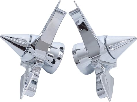 Pair Spun Blade Spinning Chorme Front Axle Cap Nut Cover for Harley