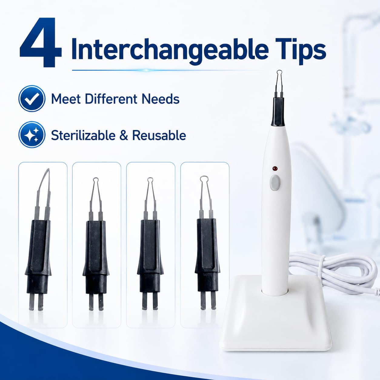 Dental Guttapercha Tooth Cortador de encías Endo Gutta Cutter Temperatura máxima 260 ℃ + 4 agujas para fiebre, cortador dental, para odontología profesional, clínica o laboratorio