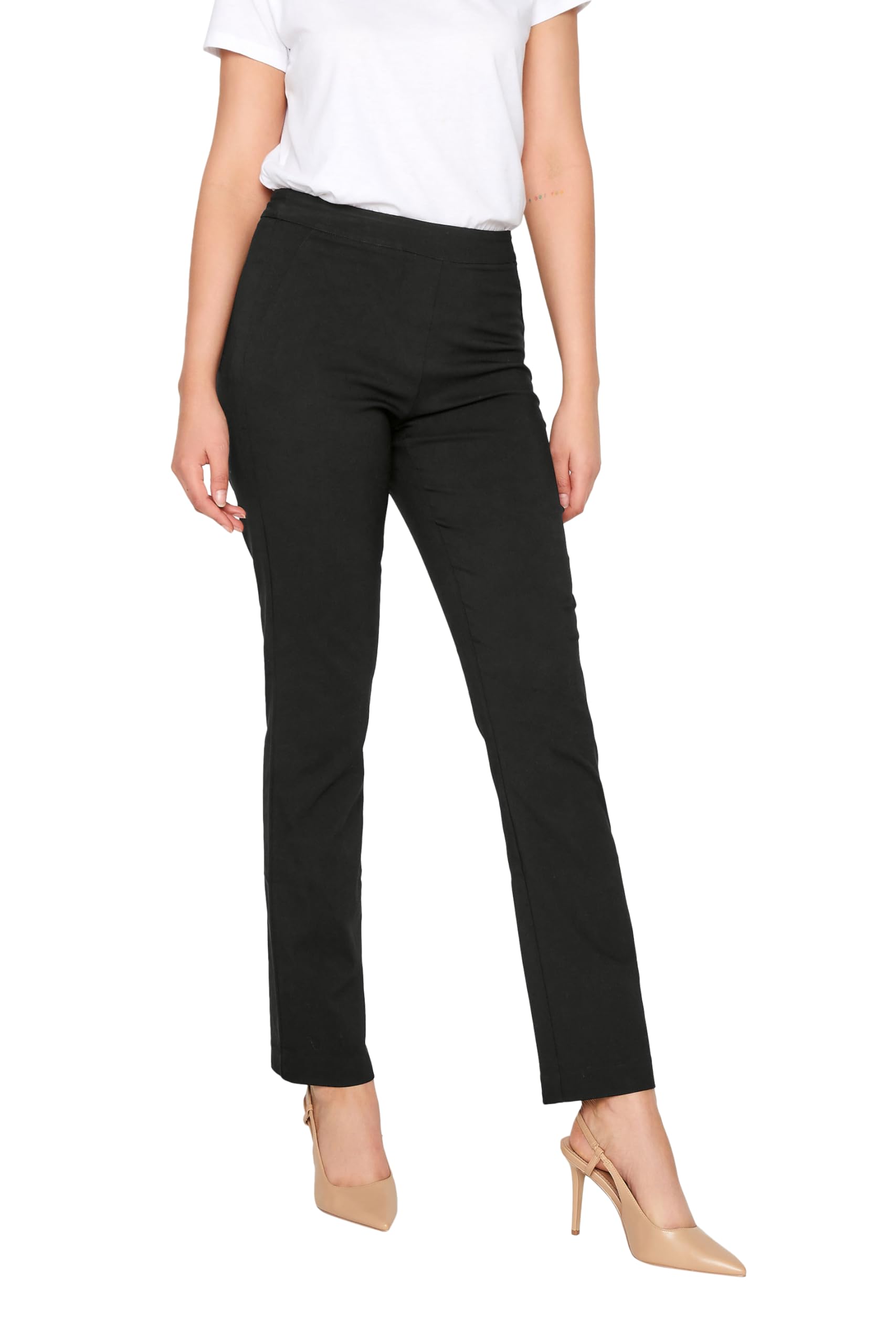 Long Tall Sally Women's Straight Leg Trousers - Black - Size 12L