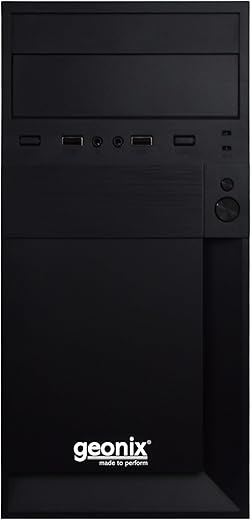 GEONIX Metal Gx-1714 Cabinet/Computer Case with Audio Port, 2 USB 2.0 Port, Micro/Mini ATX Compatible, Ideal for Home, Office, Gaming (Black)