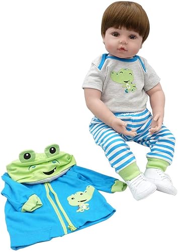 Miniatura 4 de zwcefactory Juego de muñecas Reborn de simulación de bebé niño suave y realista muñeca de bebé recién nacido se puede posar como una muñeca de bebé