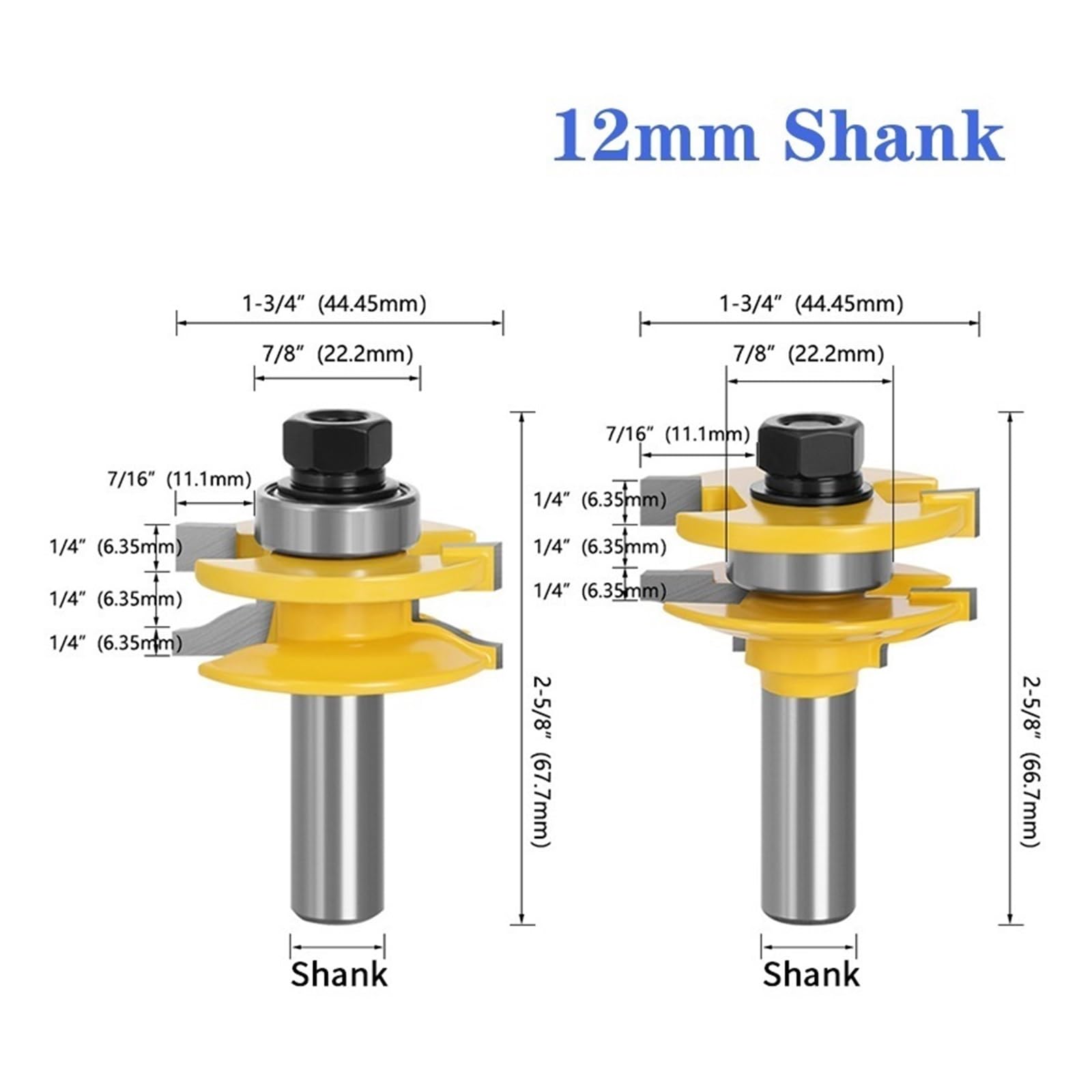 2 szt. Duży zestaw szyn ramiakowych-Ogee Bit Set czop frez do drewna węglik wolframu frezy do drewna LT052(12mm Shank)