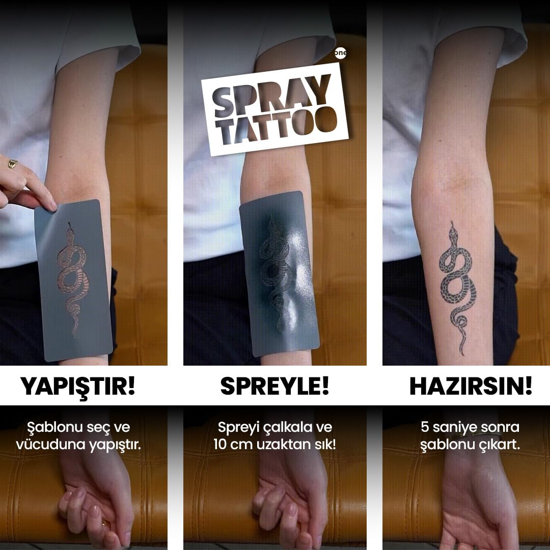 İstanbul City Pack Dövme Şablon Seti ve Siyah Sprey