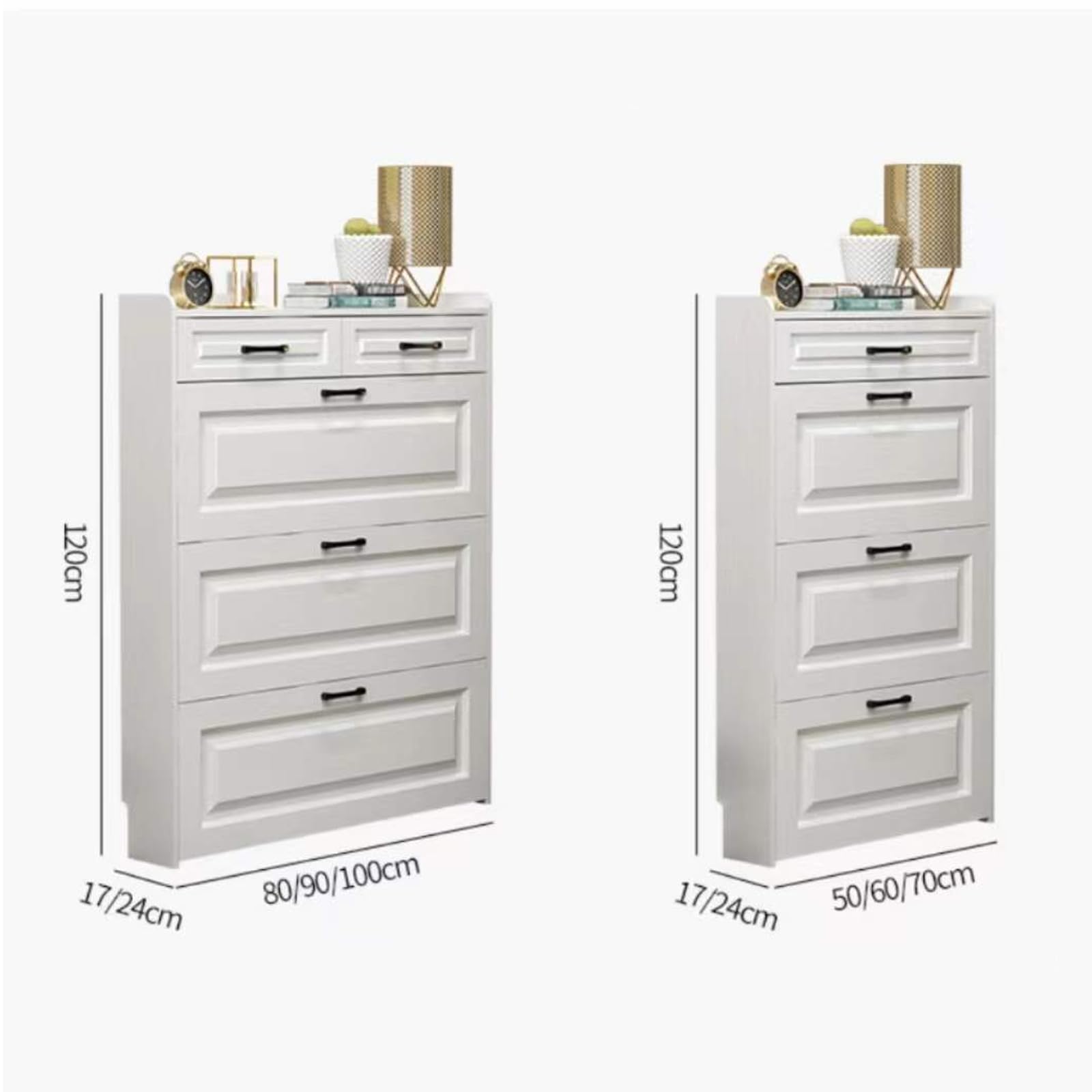 Mueble Zapatero Estrecho Zapatero con Puertas con 3 Cajones Abatibles para Entrada Dormitorio Sala de Estar Apartamento