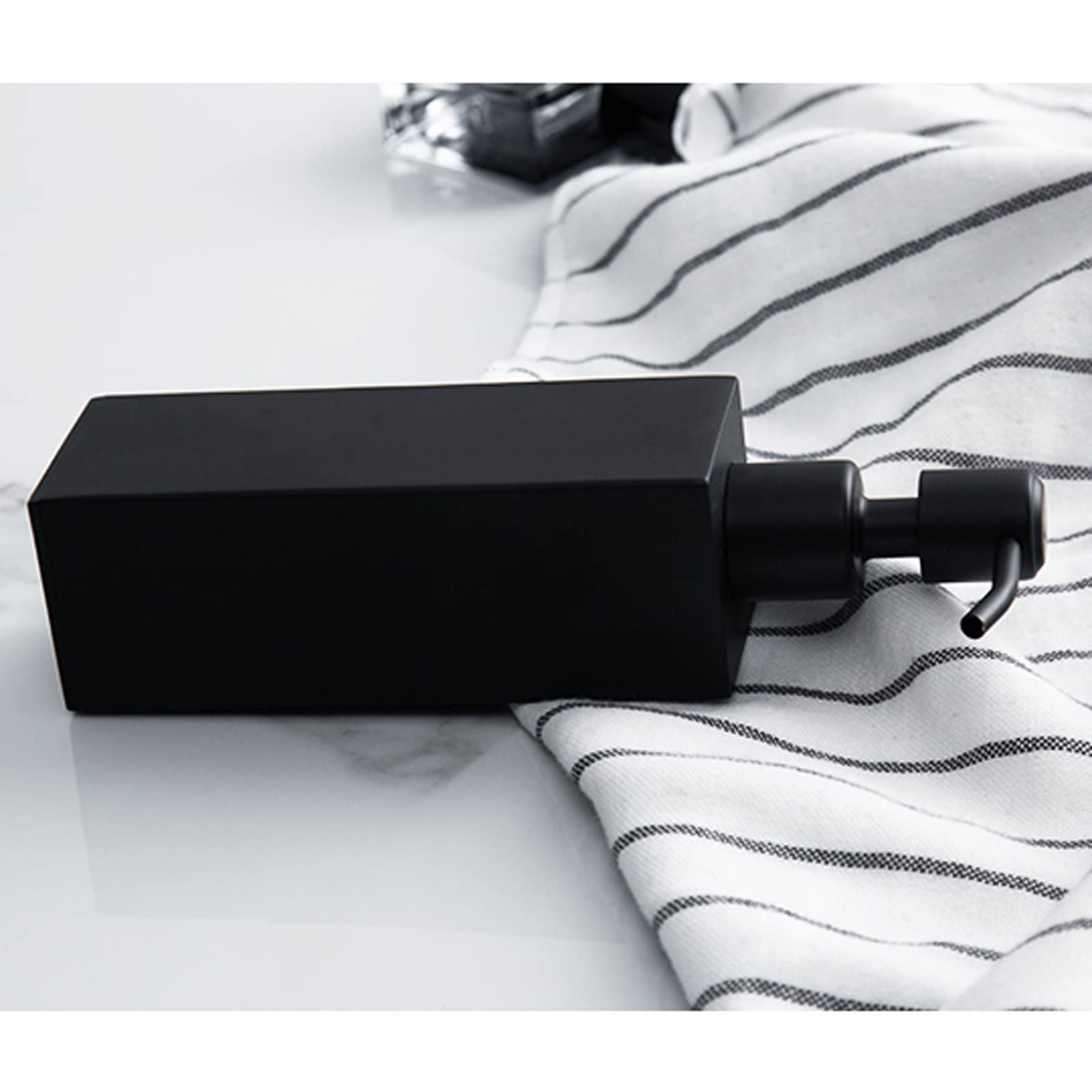 Dispensador de jabón líquido para baño, de Acero Inoxidable, para encimera, con Acabado níquel Cepillado, para Cocina y loción de Manos.
