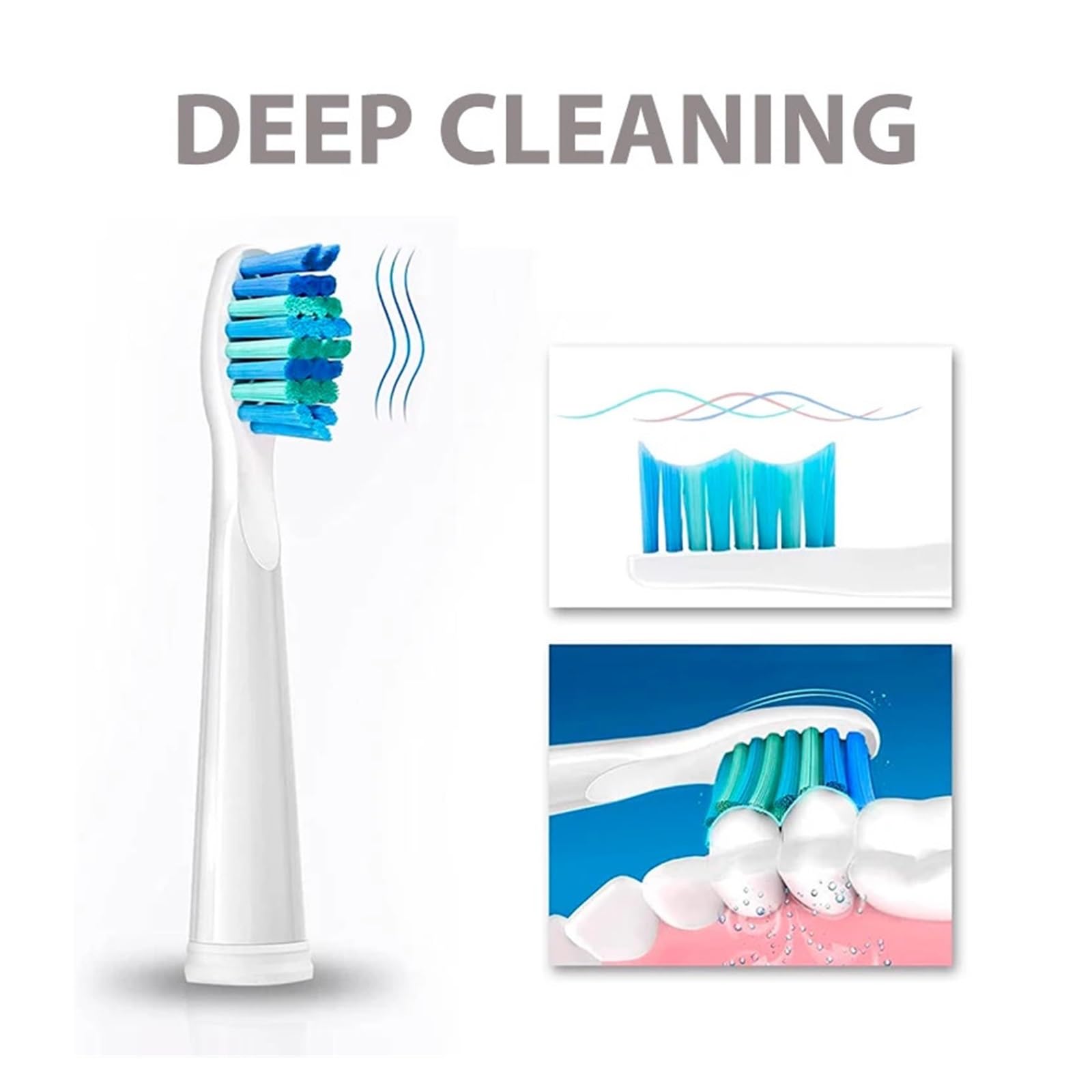 Cabezales de cepillo de dientes eléctricos, compatibles con Fairywill, | FW-D1/FW-D3/FW-D7, Compatible con SEAGO, SG910/507/958/515/949/575/551(20 PCS PK)