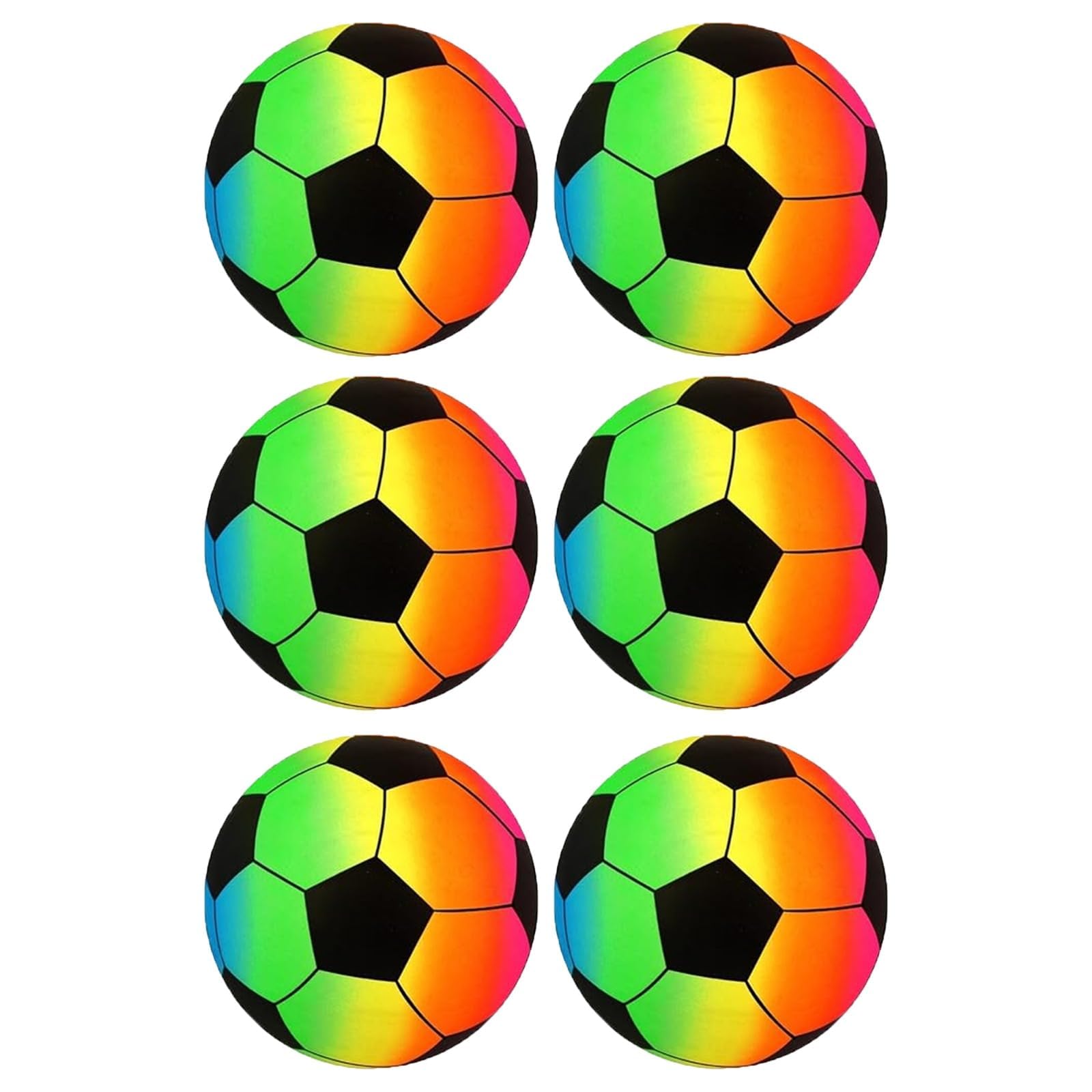 YSAMAX PVC Rainbow Football, Promote Motor Skills And Coordination, Portable Easy To Store, Outdoor Fun, Wide Range Of Activities, 23CM (6PCS.)