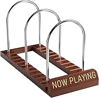 Vista 9 de Soporte para discos de vinilo Now Playing, almacenamiento de discos de vinilo de 50 LP con ranuras antideslizantes, soporte de disco de vinilo