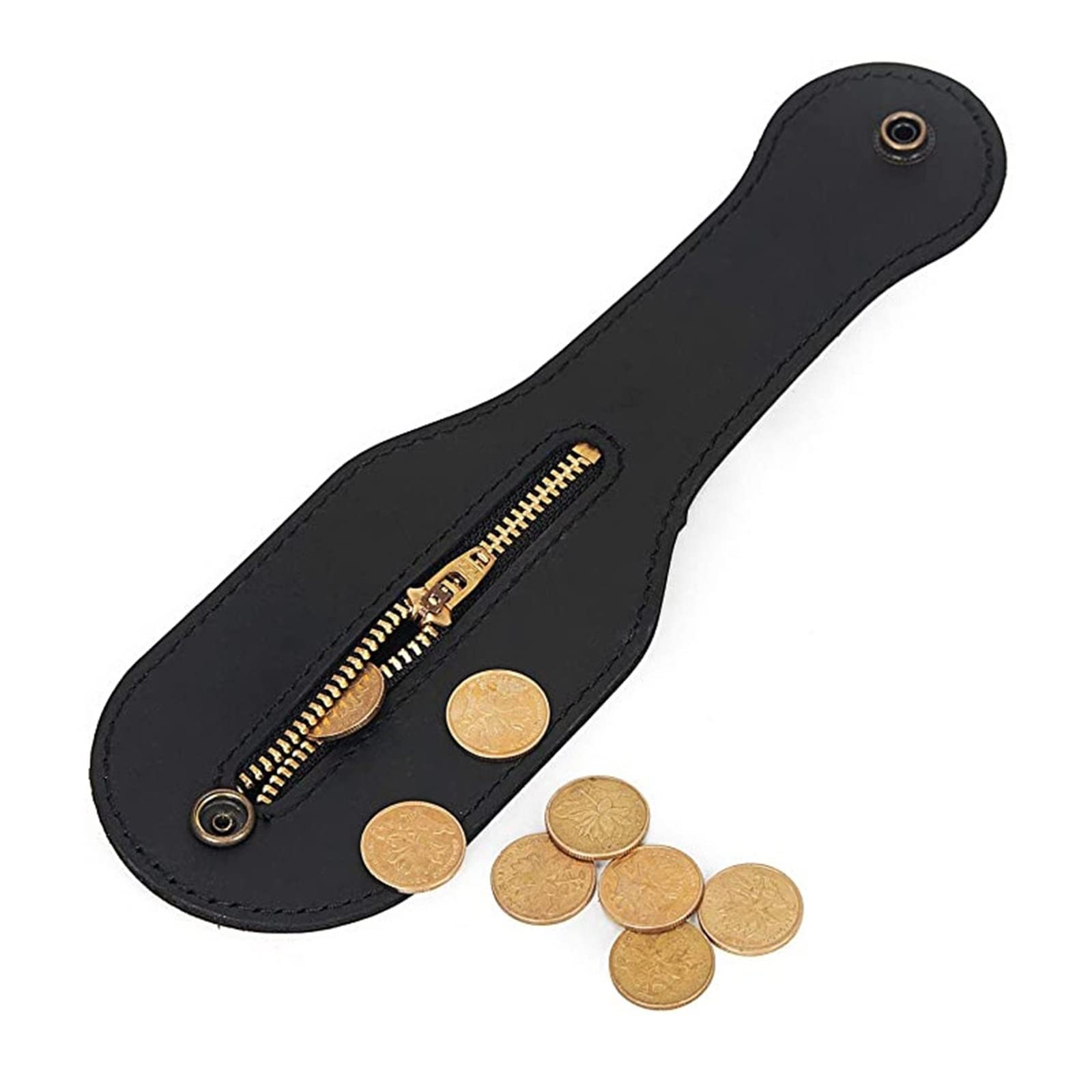 Porte-monnaie en cuir pour homme avec fermeture éclair rétro