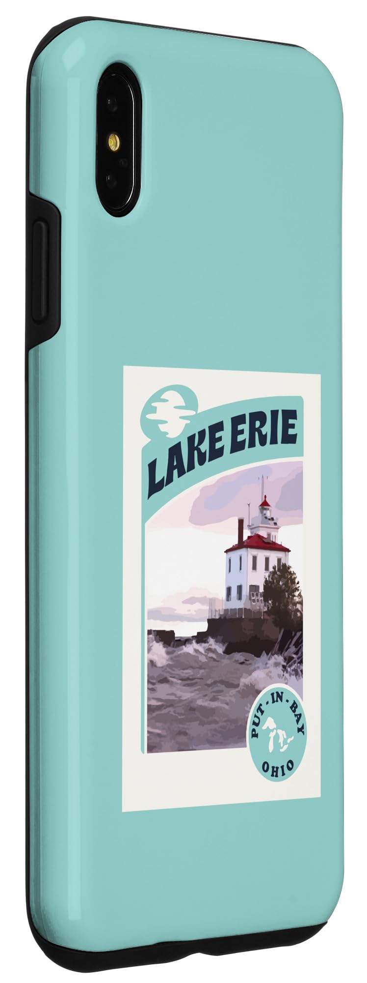 iPhone XS Max Vintage Put In Bay Lake Erie Ohio Lighthouse Travel Souvenir Case - Image 3
