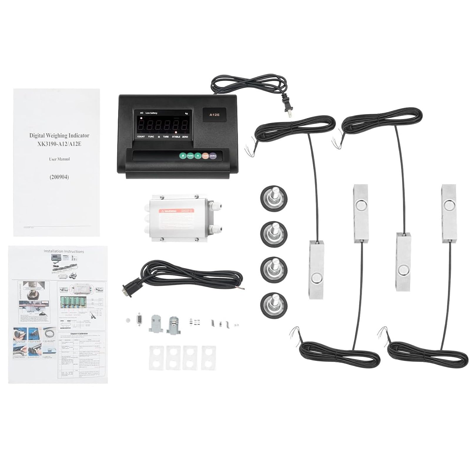 wasserdichte Bodenwaage, Lastwägeanzeige, Tierwaagen-Kit, Viehwaagen-Kit, 4 Wägezellen, mit LED-Anzeige, für Rinder, Schweine, Schafe