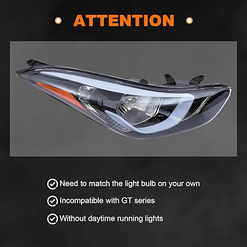 Miniatura 6 de PIAOYUE -Para 2014 2015 2016 Hyundai Elantra faro derecho lado pasajero faro nuevo