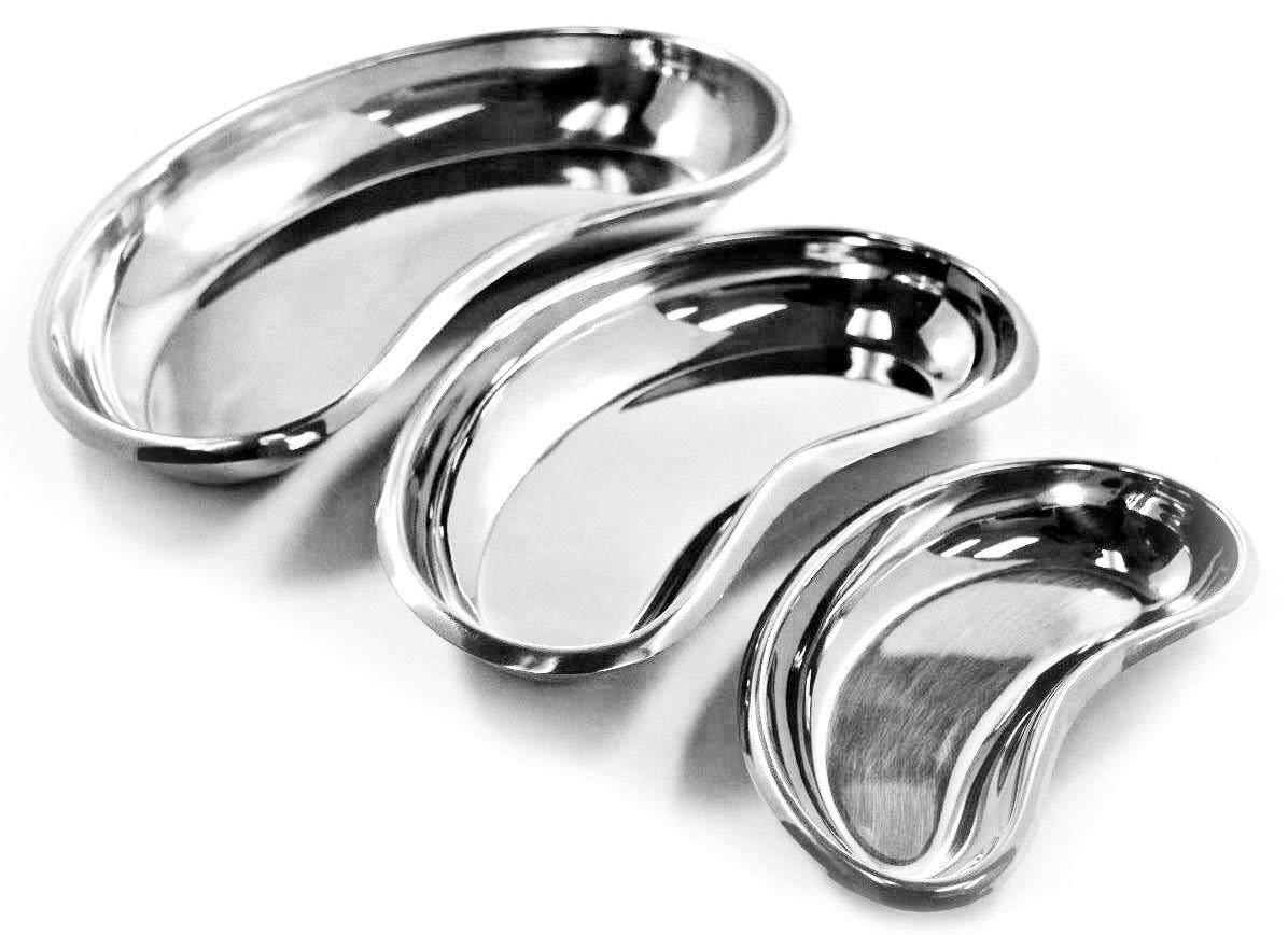 Set of 3 Stainless Steel Kidney Trays Dishes S/M/L