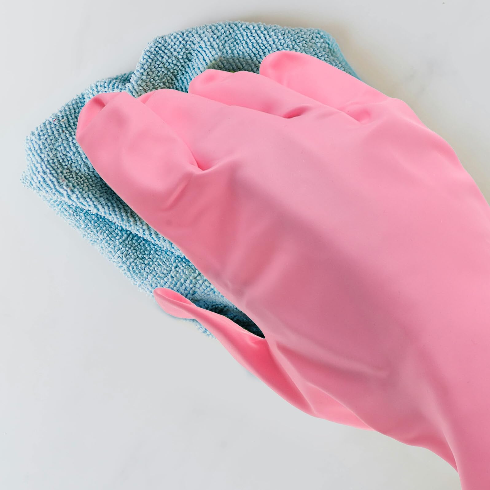 Guanti in Gomma Impermeabili da Cucina Antiscivolo, Taglia Media, Set da 8 Paia per Lavaggio Piatti, Pulizia Bagno e Giardinaggio, Riutilizzabili con Asciugatura Rapida