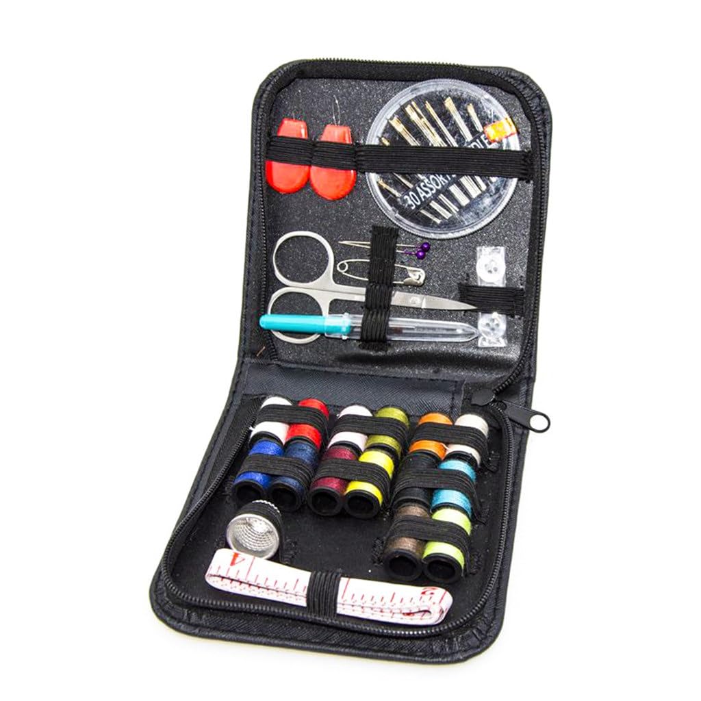 Kit de Costura para Viaje y hogar, Conjunto de Herramientas de Costura, Caja de Costura portátil de 27 Piezas