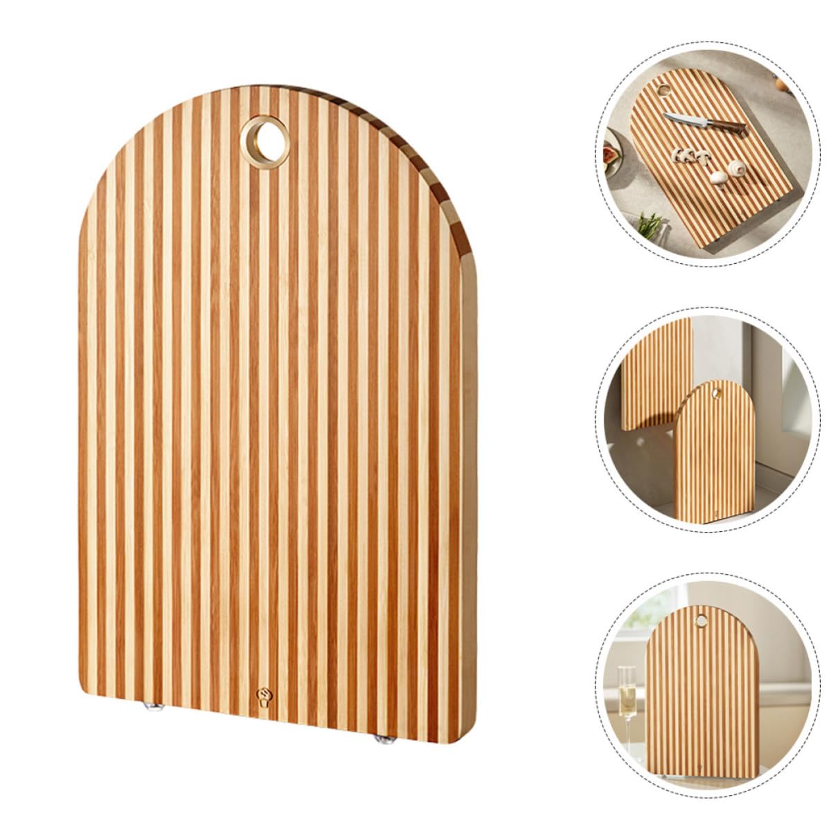 IMIKEYA Tagliere da Cucina per Preparazione di Verdure in Legno Multifunzionale Superficie Piatta Antiscivolo e Uso Domestico in Cucina